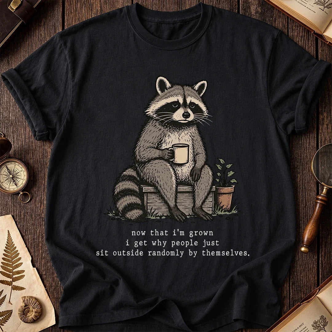 Sit Outside Raccoon T-Shirt product image 2