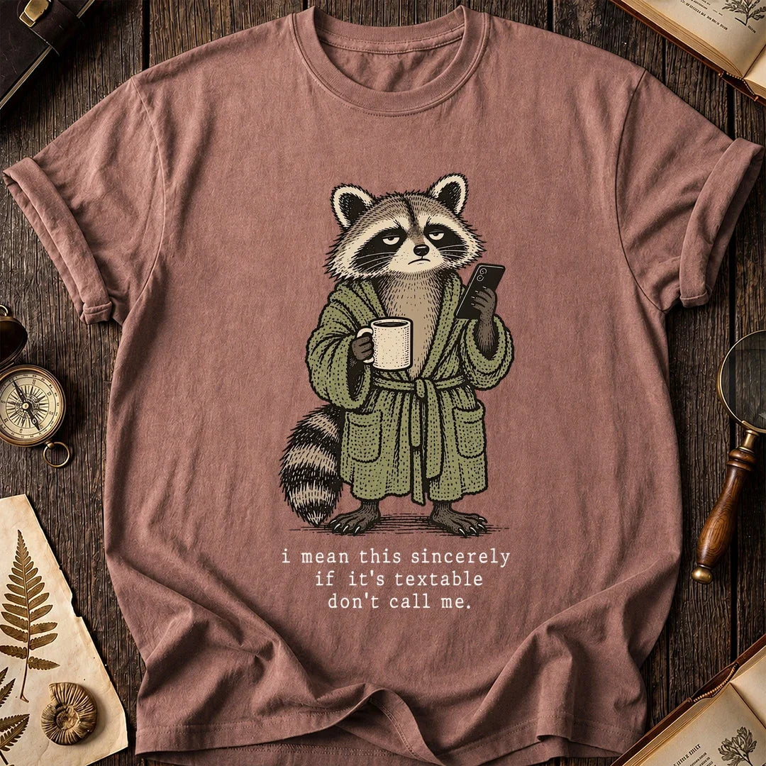 Text Me Raccoon T-Shirt product image 8