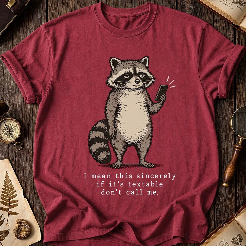 Text Only Raccoon T-Shirt product image 5