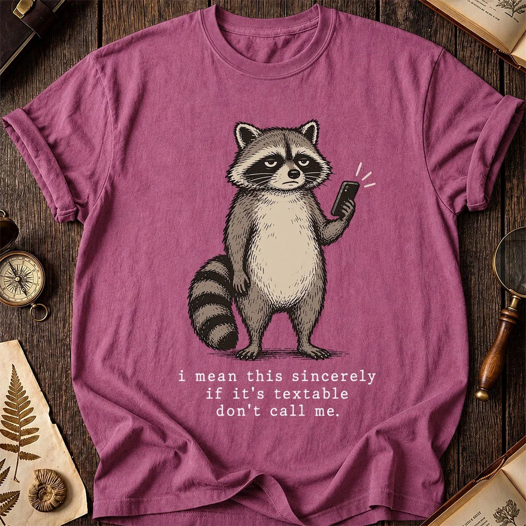 Text Only Raccoon T-Shirt product image 3