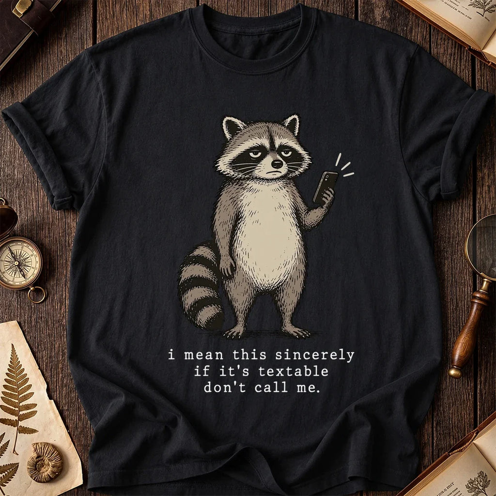 Text Only Raccoon T-Shirt product image 2