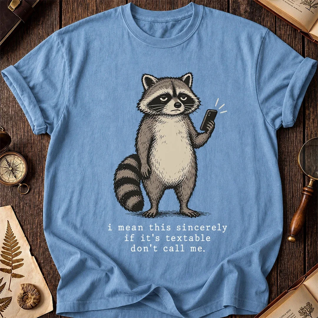Text Only Raccoon T-Shirt product image 4