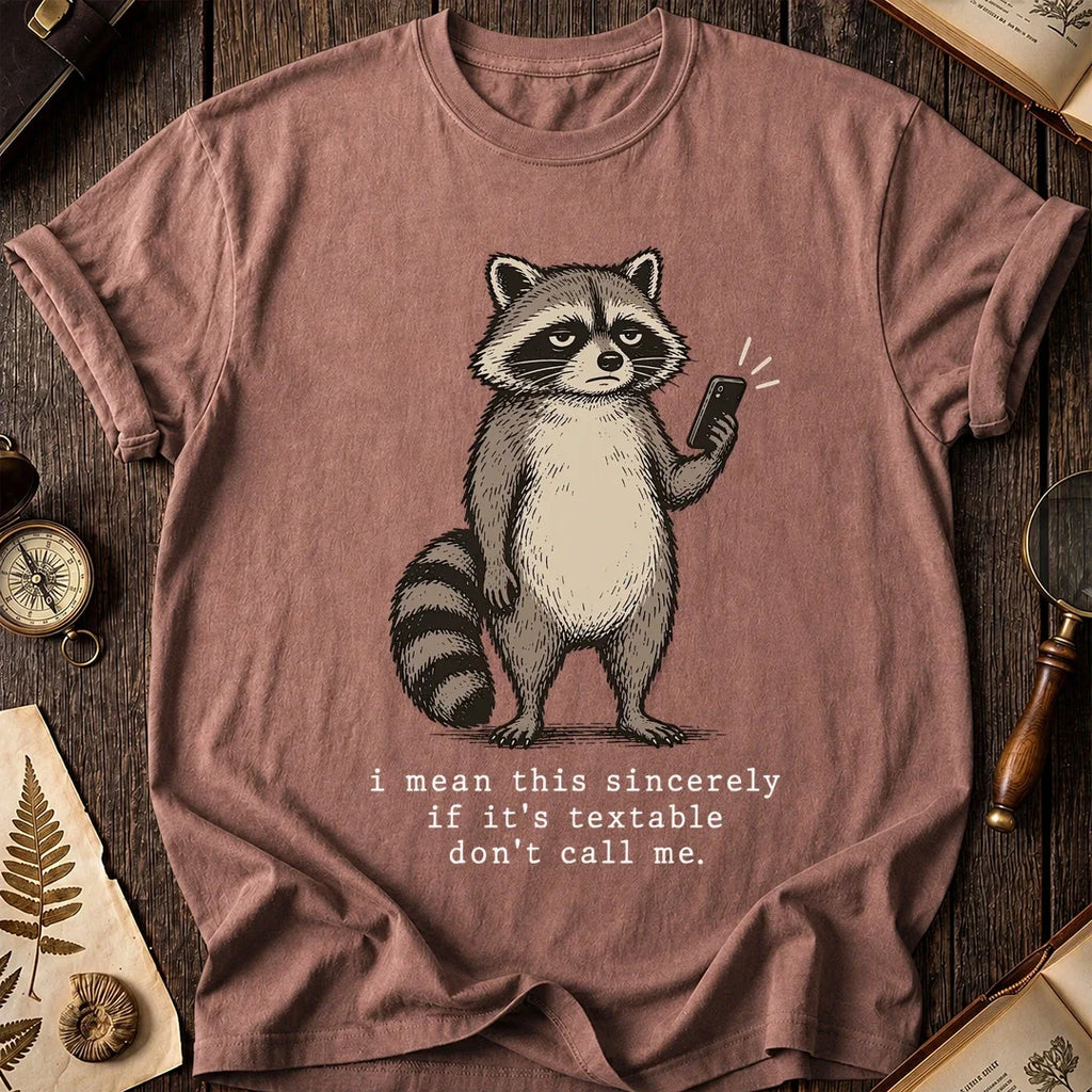 Text Only Raccoon T-Shirt product image 8