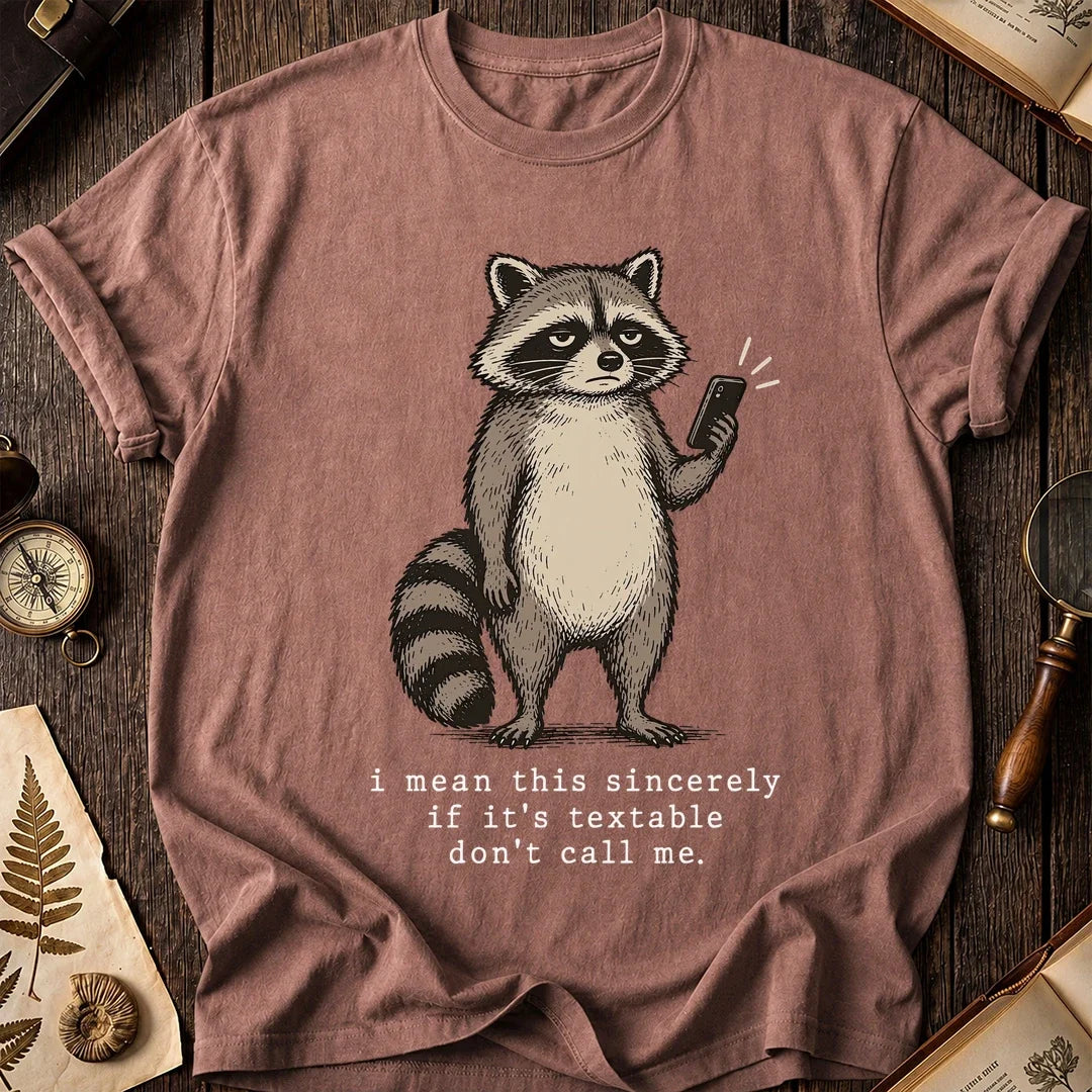 Text Only Raccoon T-Shirt product image 8