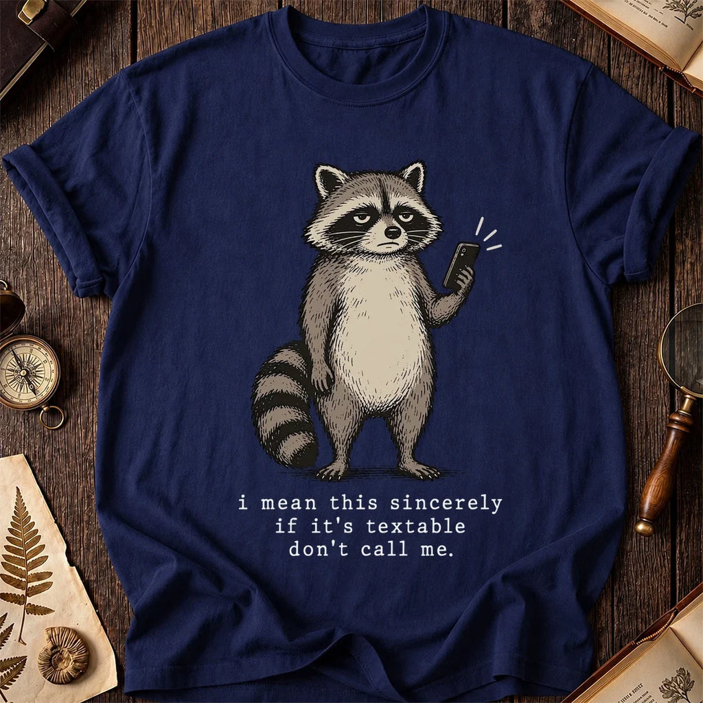 Text Only Raccoon T-Shirt product image 7